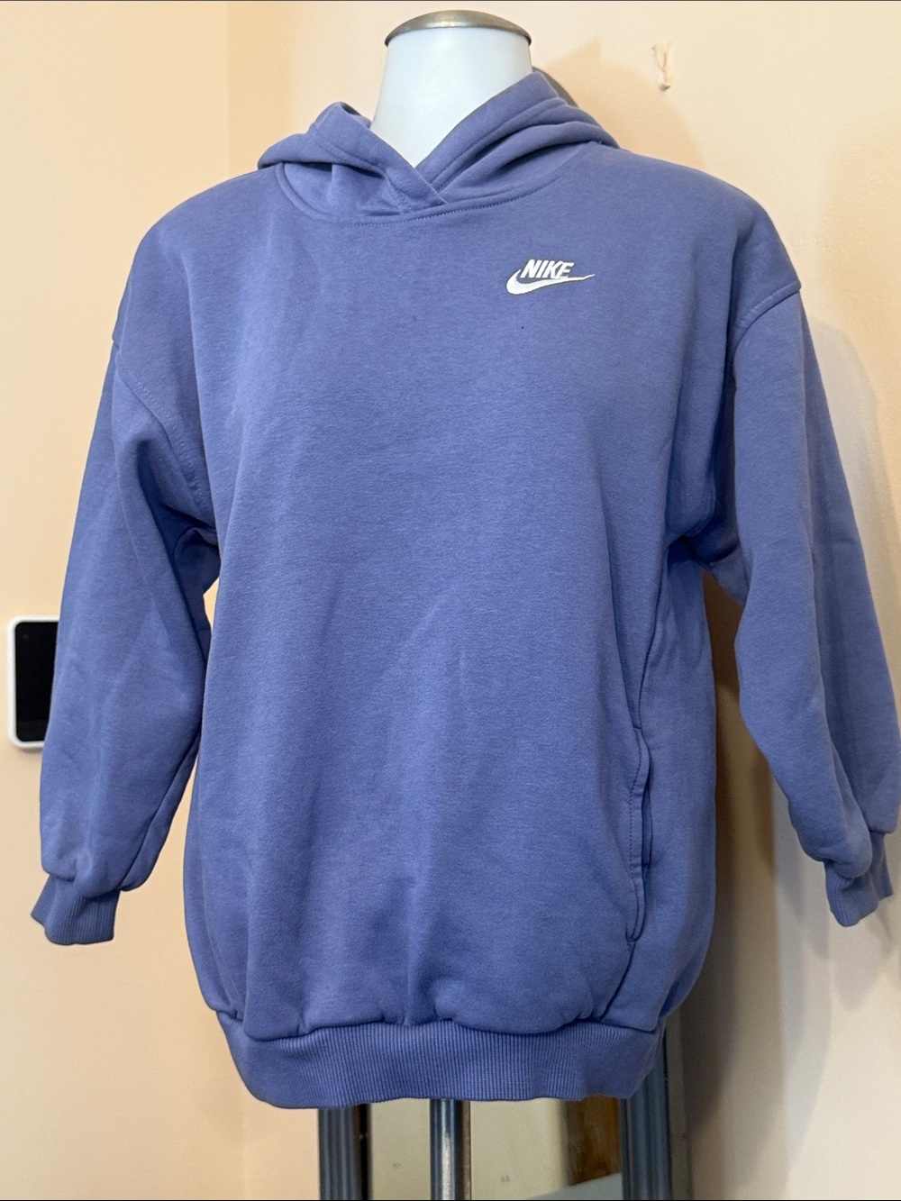Nike Medium Women’s Blue Purple Pullover Hoodie with White Logo